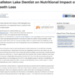 Ballston Lake cosmetic dentist highlights the nutritional impact of tooth loss.